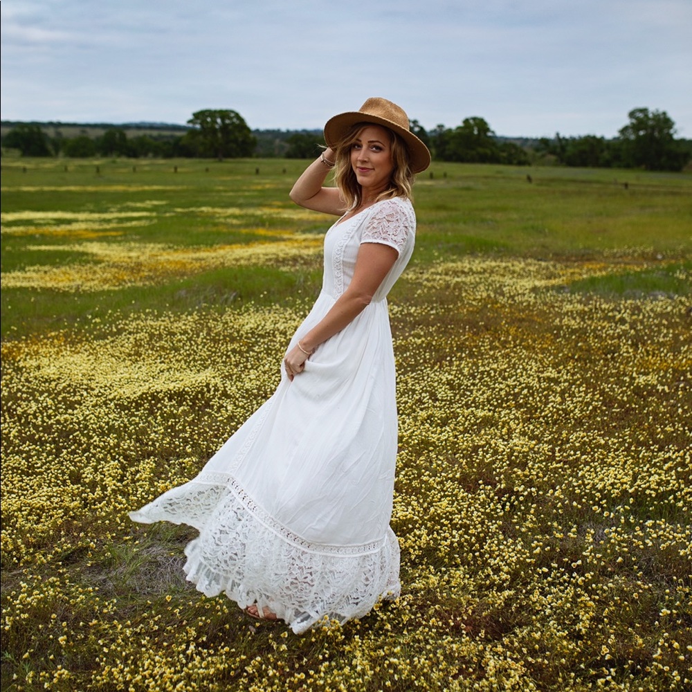 Bermuda white lace maxi dress - worn once